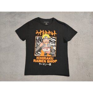 Naruto Shirt Adult Mens Large Black Orange Ichiraku Ramen Shop
